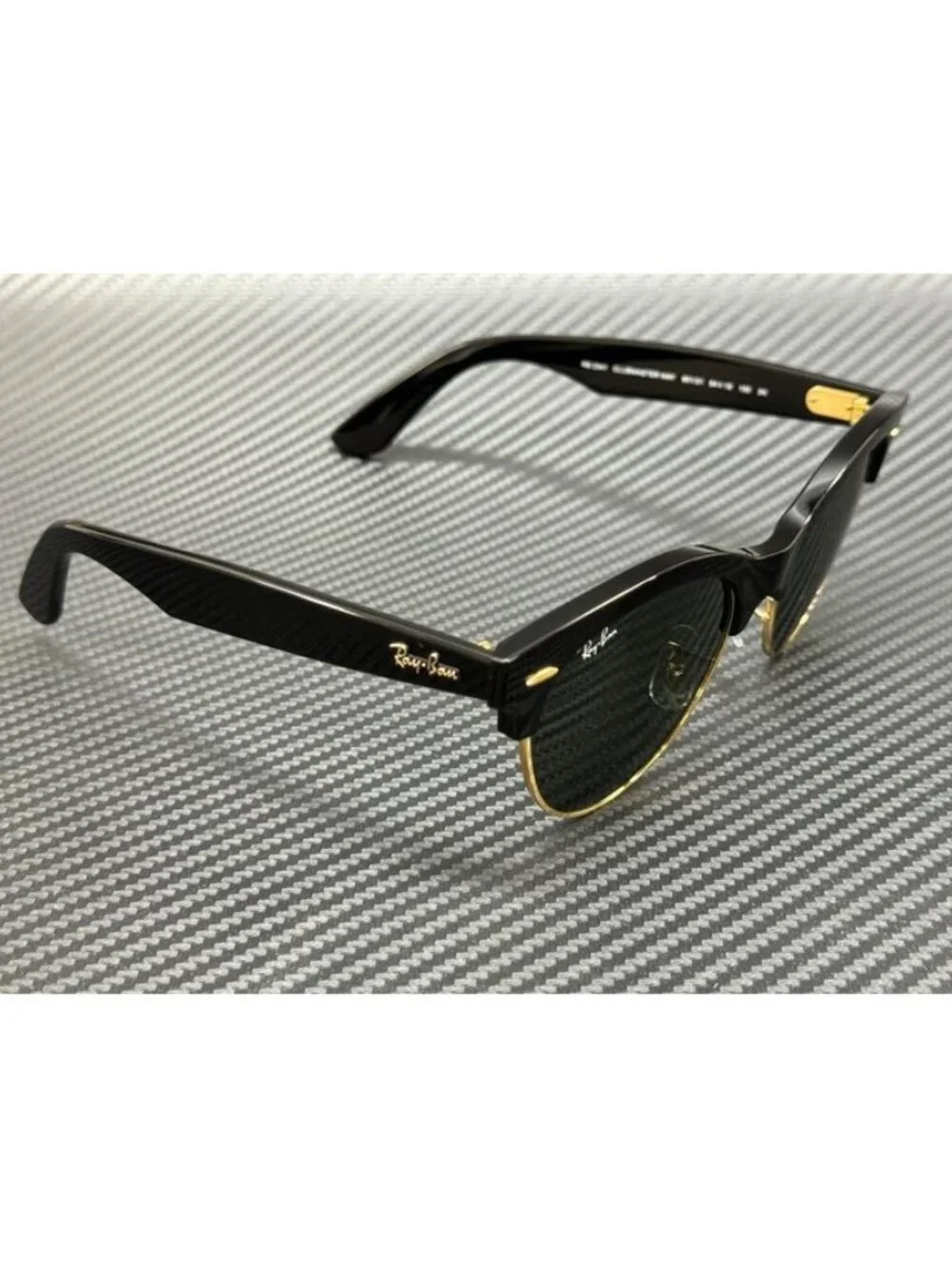 New Ray-Ban Men Black Gold Sunglasses 54-19-150